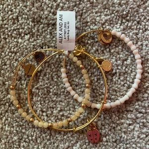 Alex and Ani lady bug bracelet set